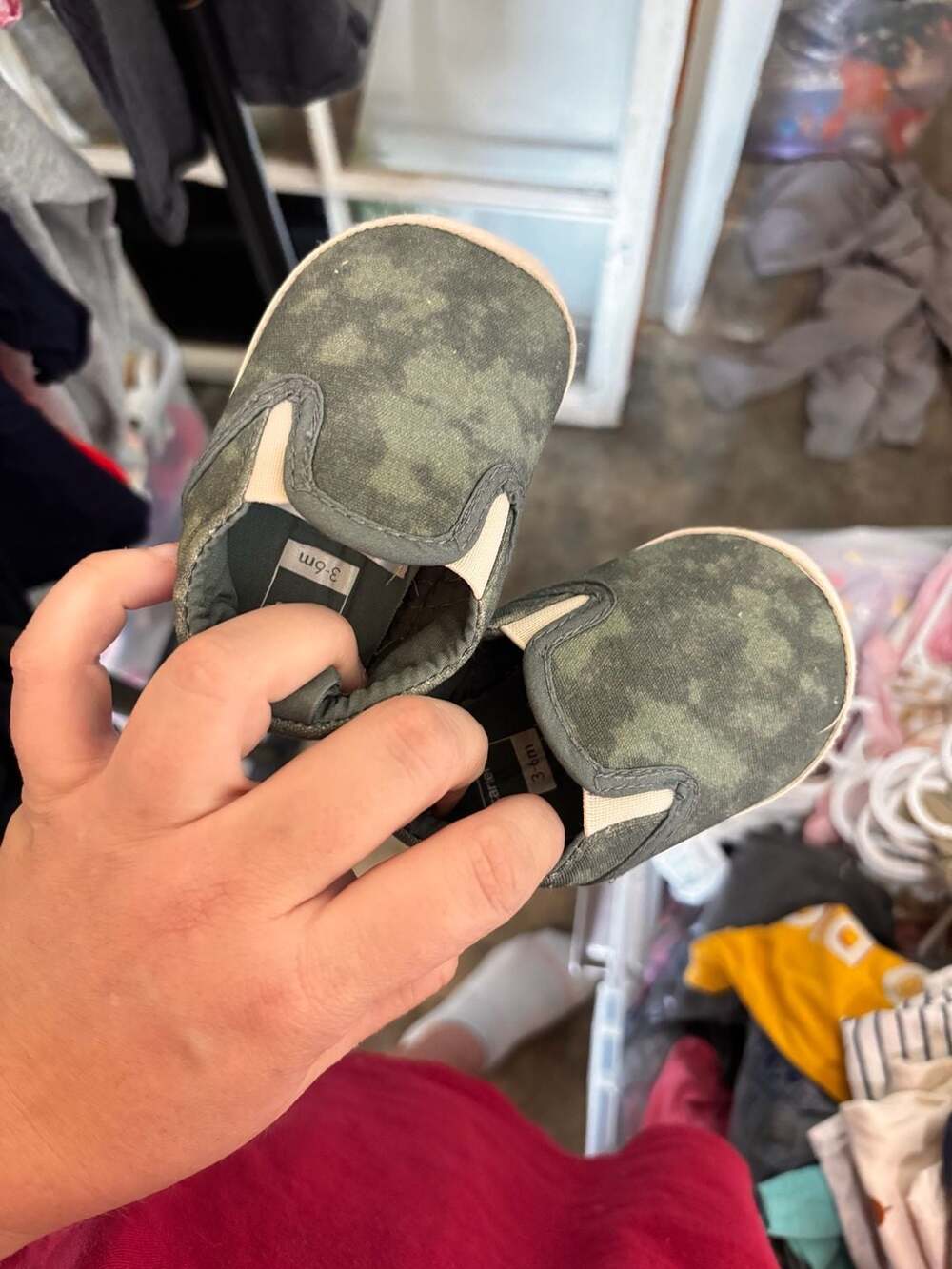 Carter's Green Camo Canvas Slip-On Baby Shoes Size 3-6M